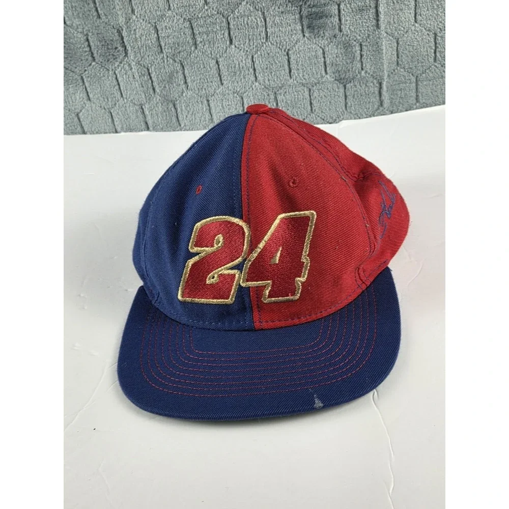 VTG  Jeff Gordon DuPont‎ Racing #24 Nascar Hat Cap Snapback Blue Red Gold
